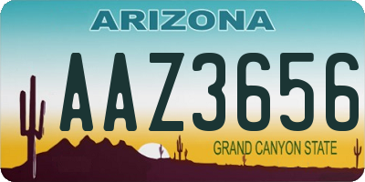 AZ license plate AAZ3656