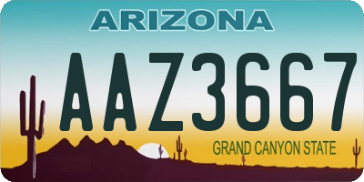 AZ license plate AAZ3667