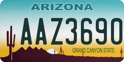 AZ license plate AAZ3690