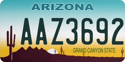 AZ license plate AAZ3692