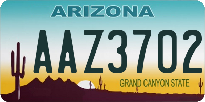 AZ license plate AAZ3702