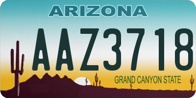 AZ license plate AAZ3718