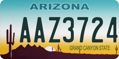 AZ license plate AAZ3724