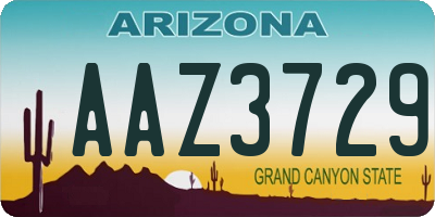 AZ license plate AAZ3729