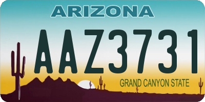 AZ license plate AAZ3731