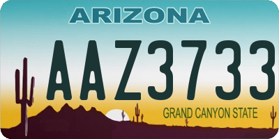 AZ license plate AAZ3733