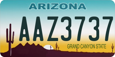 AZ license plate AAZ3737