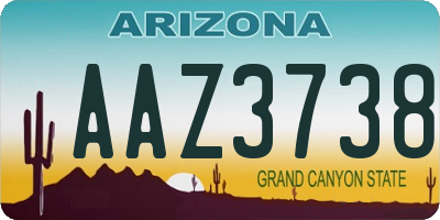 AZ license plate AAZ3738