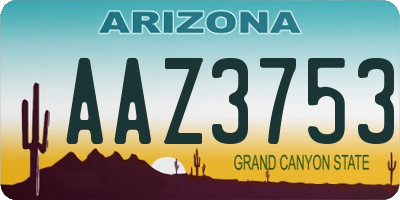 AZ license plate AAZ3753