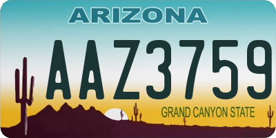 AZ license plate AAZ3759