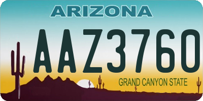 AZ license plate AAZ3760