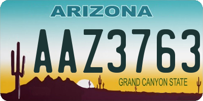AZ license plate AAZ3763