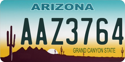 AZ license plate AAZ3764