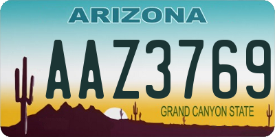 AZ license plate AAZ3769