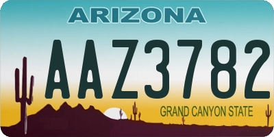AZ license plate AAZ3782