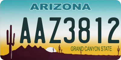 AZ license plate AAZ3812