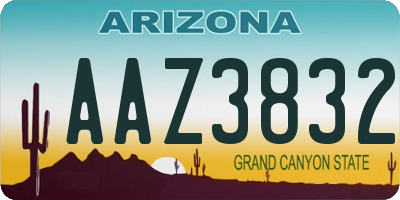 AZ license plate AAZ3832