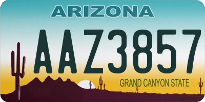 AZ license plate AAZ3857