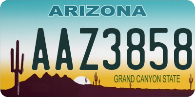 AZ license plate AAZ3858