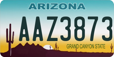 AZ license plate AAZ3873