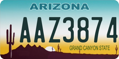 AZ license plate AAZ3874