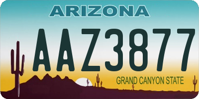AZ license plate AAZ3877