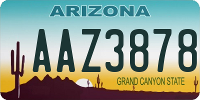 AZ license plate AAZ3878