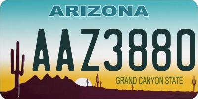 AZ license plate AAZ3880