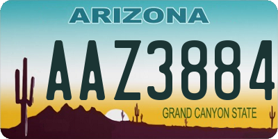 AZ license plate AAZ3884