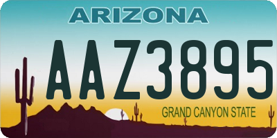 AZ license plate AAZ3895