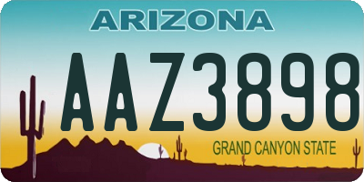 AZ license plate AAZ3898