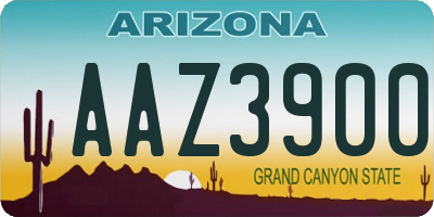 AZ license plate AAZ3900