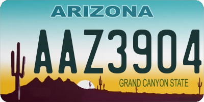 AZ license plate AAZ3904