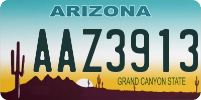 AZ license plate AAZ3913