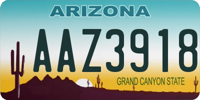AZ license plate AAZ3918