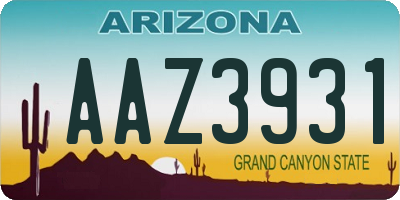 AZ license plate AAZ3931