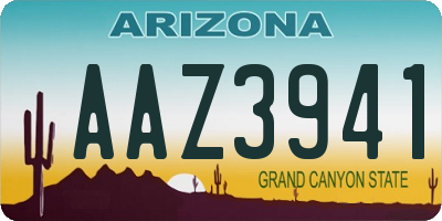 AZ license plate AAZ3941