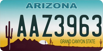 AZ license plate AAZ3963