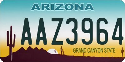 AZ license plate AAZ3964