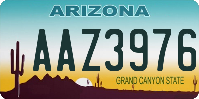 AZ license plate AAZ3976