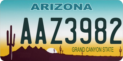 AZ license plate AAZ3982