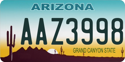 AZ license plate AAZ3998