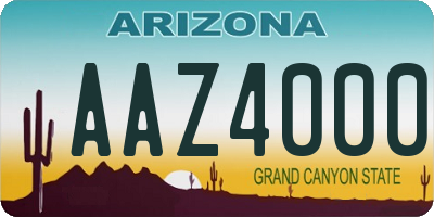 AZ license plate AAZ4000