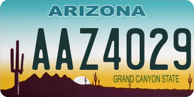 AZ license plate AAZ4029