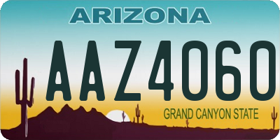 AZ license plate AAZ4060