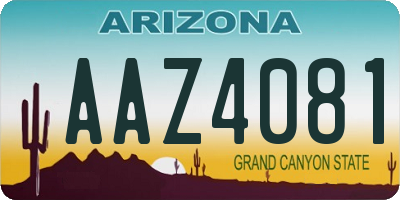 AZ license plate AAZ4081