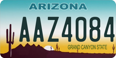 AZ license plate AAZ4084