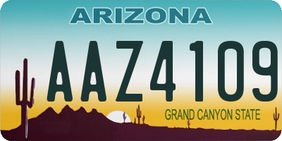 AZ license plate AAZ4109