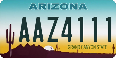 AZ license plate AAZ4111