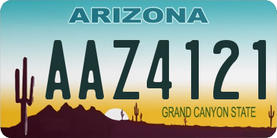 AZ license plate AAZ4121